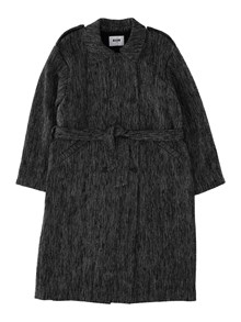 MSGM RESCA LUREX TRENCH COAT GIRL GRIGIO SCUR