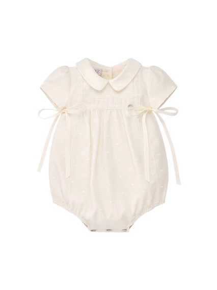 PAZ RODRIGUEZ WOVEN NEWBORN ROMPER "ESENCIAL"