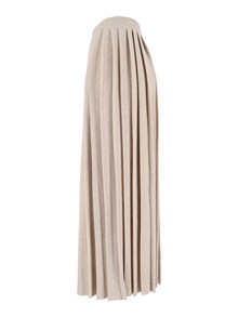 FABIANA FILIPPI GONNA MIDI A PIEGHE ASIMMETRICHE IN PLATINUM 1/28 COLOR CASHA'