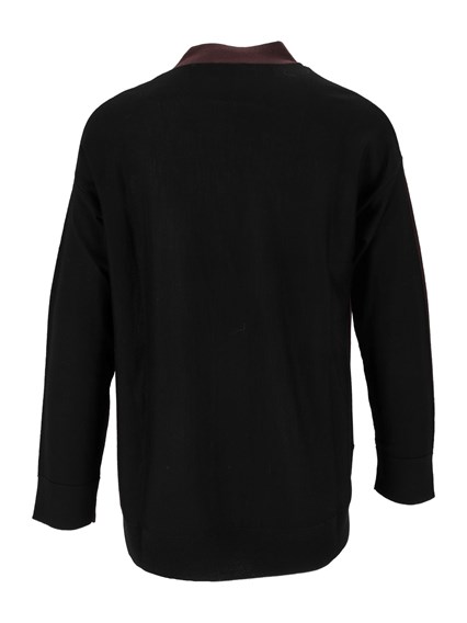 KANGRA CASHMERE ROUNDED COLOUR BLOCK  JACKET W/POCKETS