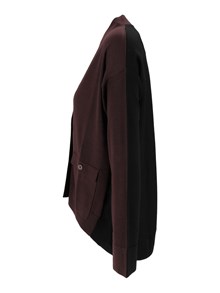 KANGRA CASHMERE ROUNDED COLOUR BLOCK  JACKET W/POCKETS