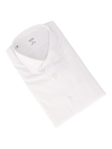 MAZZARELLI CAMICIA IN COTONE BIANCO SLIM FIT