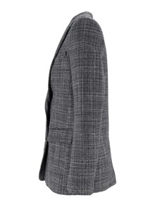 FABIANA FILIPPI GIACCA OVER CON COULISSE DIETRO IN CAPPOTTO MOULINE' COLOR BLU NOTTE