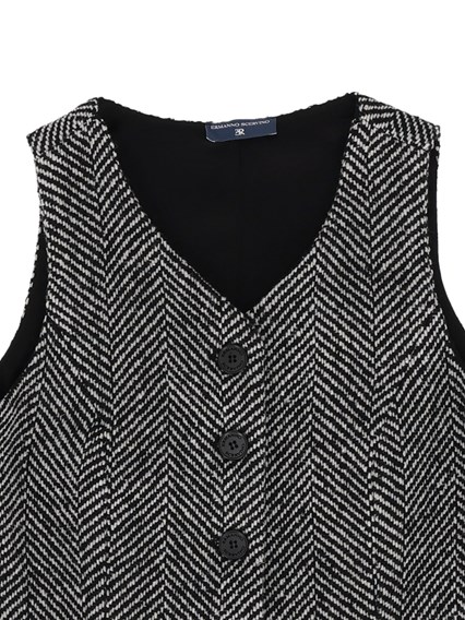 ERMANNO SCERVINO KIDS GILET CAPPOTTO CHEVRON