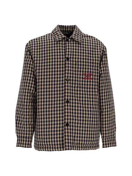 DROLE DE MONSIEUR BEIGE Check Overshirt With Slogan