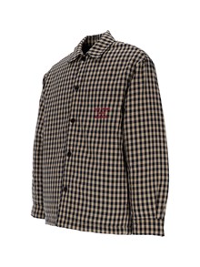 DROLE DE MONSIEUR BEIGE Check Overshirt With Slogan