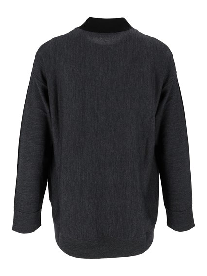 KANGRA CASHMERE ROUNDED COLOUR BLOCK  JACKET W/POCKETS
