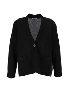KANGRA CASHMERE ROUNDED COLOUR BLOCK  JACKET W/POCKETS