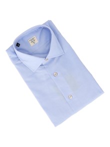 MAZZARELLI CAMICIA IN COTONE OXFORD CELESTE SLIM FIT