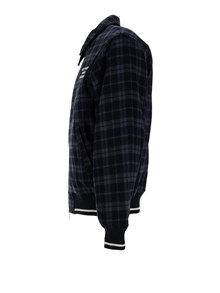 DROLE DE MONSIEUR NAVY Check Flannel Jacket With Slogan