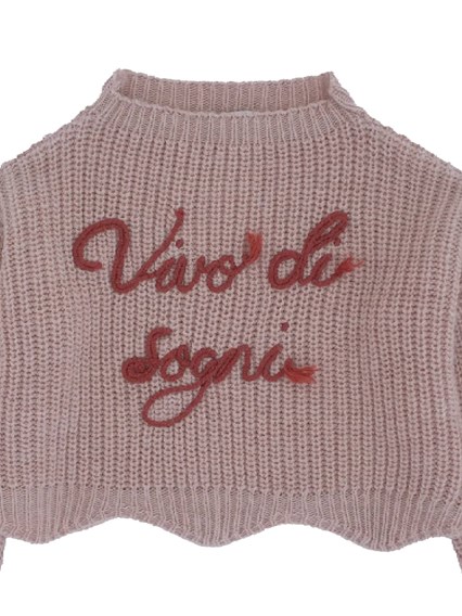 MAGIL Chunky sweater with "Vivo di Sogni" embroidery