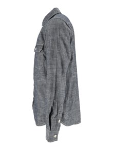 TELA GENOVA GIACCA EMILIO RAW CHAMBRAY SHIRT ONE WASH BLUE