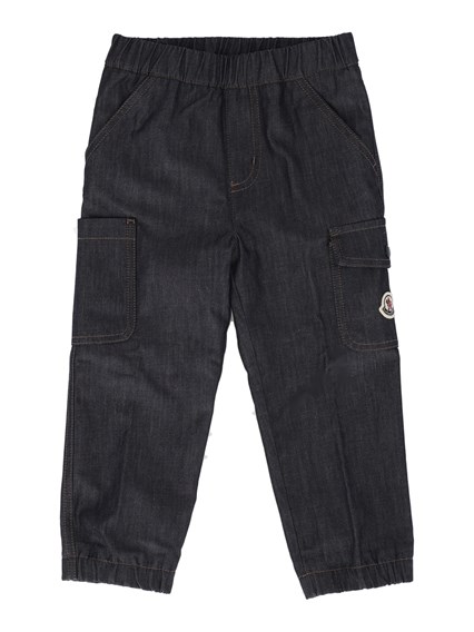 MONCLER BABY BLUE DENIM TROUSERS