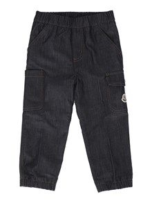 MONCLER BABY BLUE DENIM TROUSERS