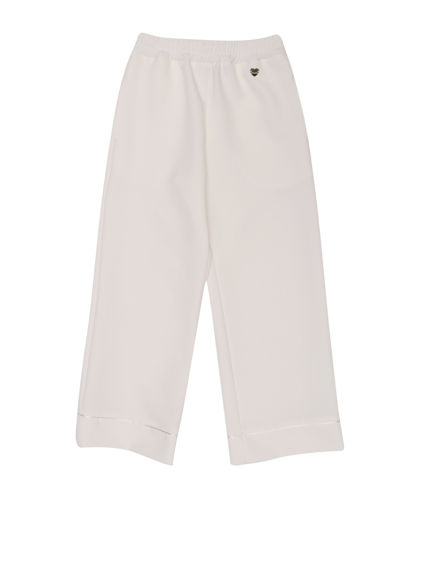 Monnalisa Panna Wide Trousers In Bianco