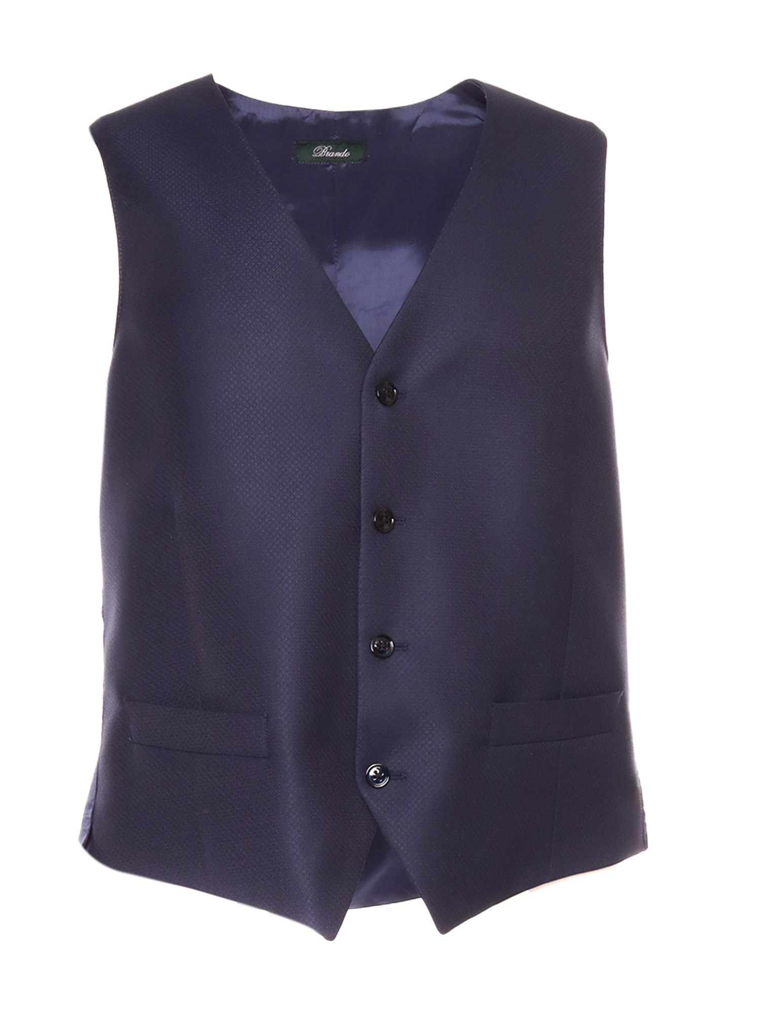 Brando-lubiam Micro Pattern Vest In Blu