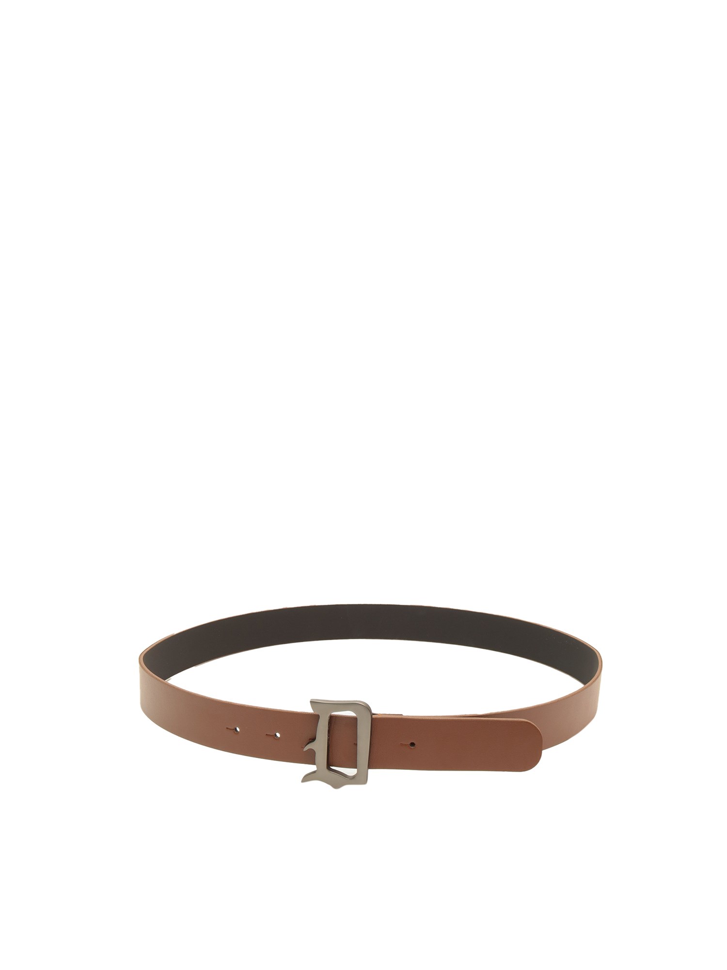 Dondup Brown Eco Leather Belt In Marrone